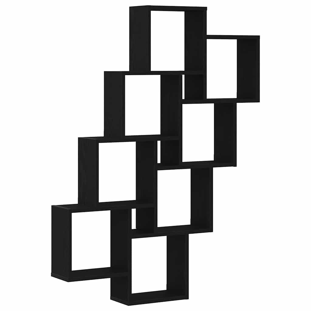 Wandregal Schwarz Eichen-Optik 90 x 15 x 119,5 cm Holzwerkstoff