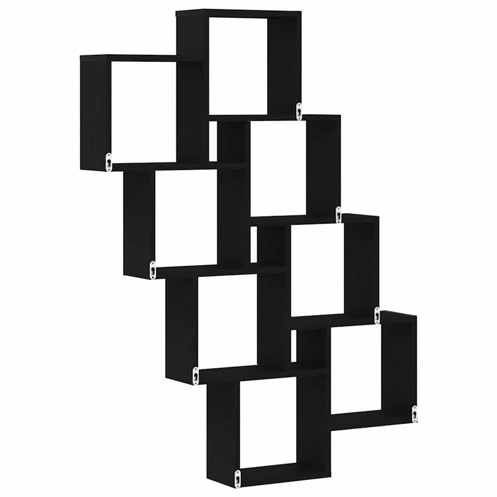 Wandregal Schwarz Eichen-Optik 90 x 15 x 119,5 cm Holzwerkstoff