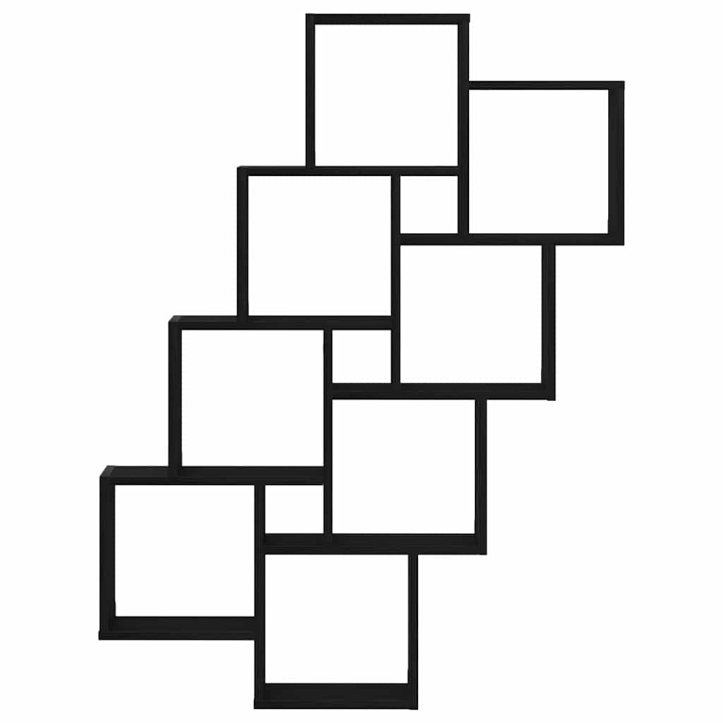 Wandregal Schwarz Eichen-Optik 90 x 15 x 119,5 cm Holzwerkstoff