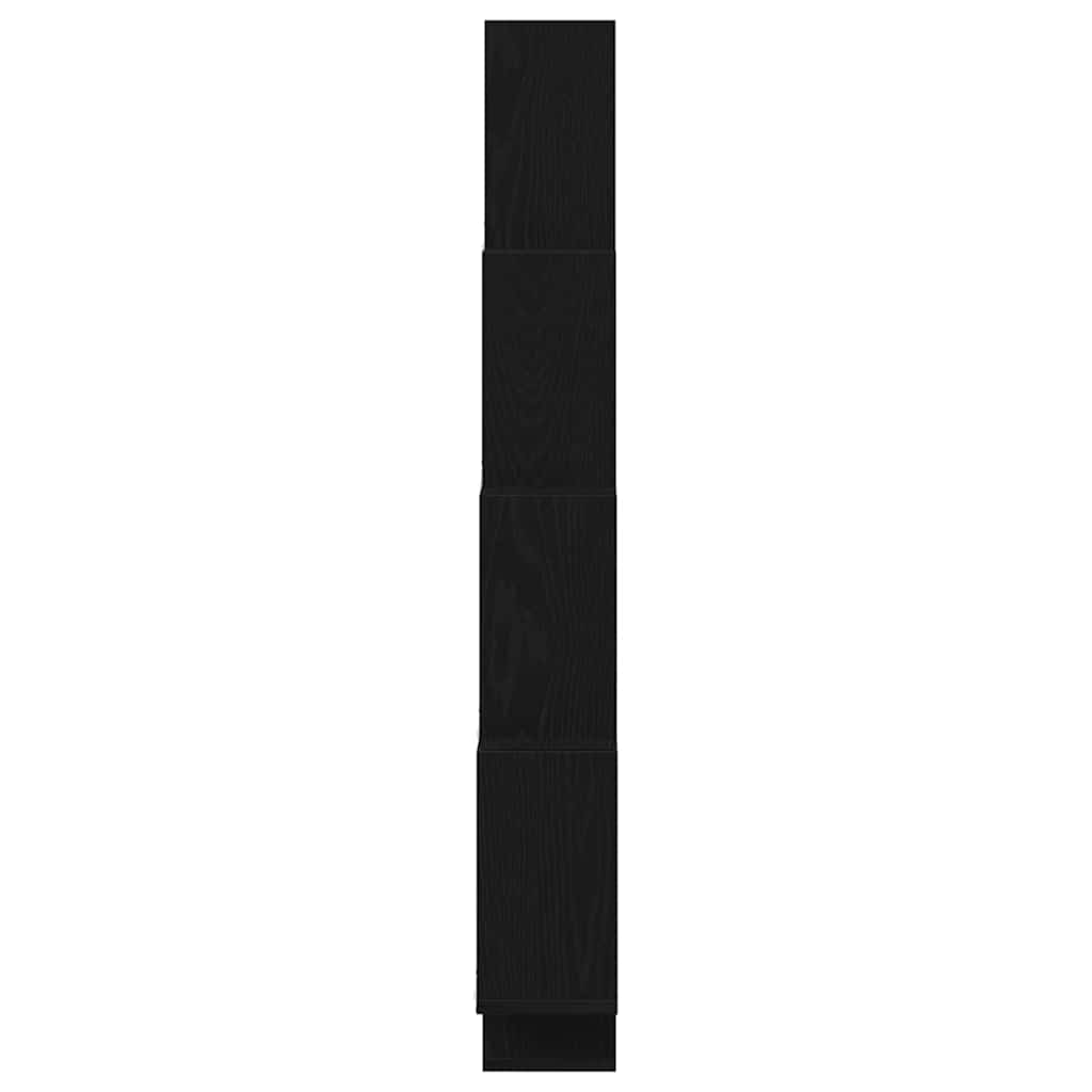 Wandregal Schwarz Eichen-Optik 90 x 15 x 119,5 cm Holzwerkstoff