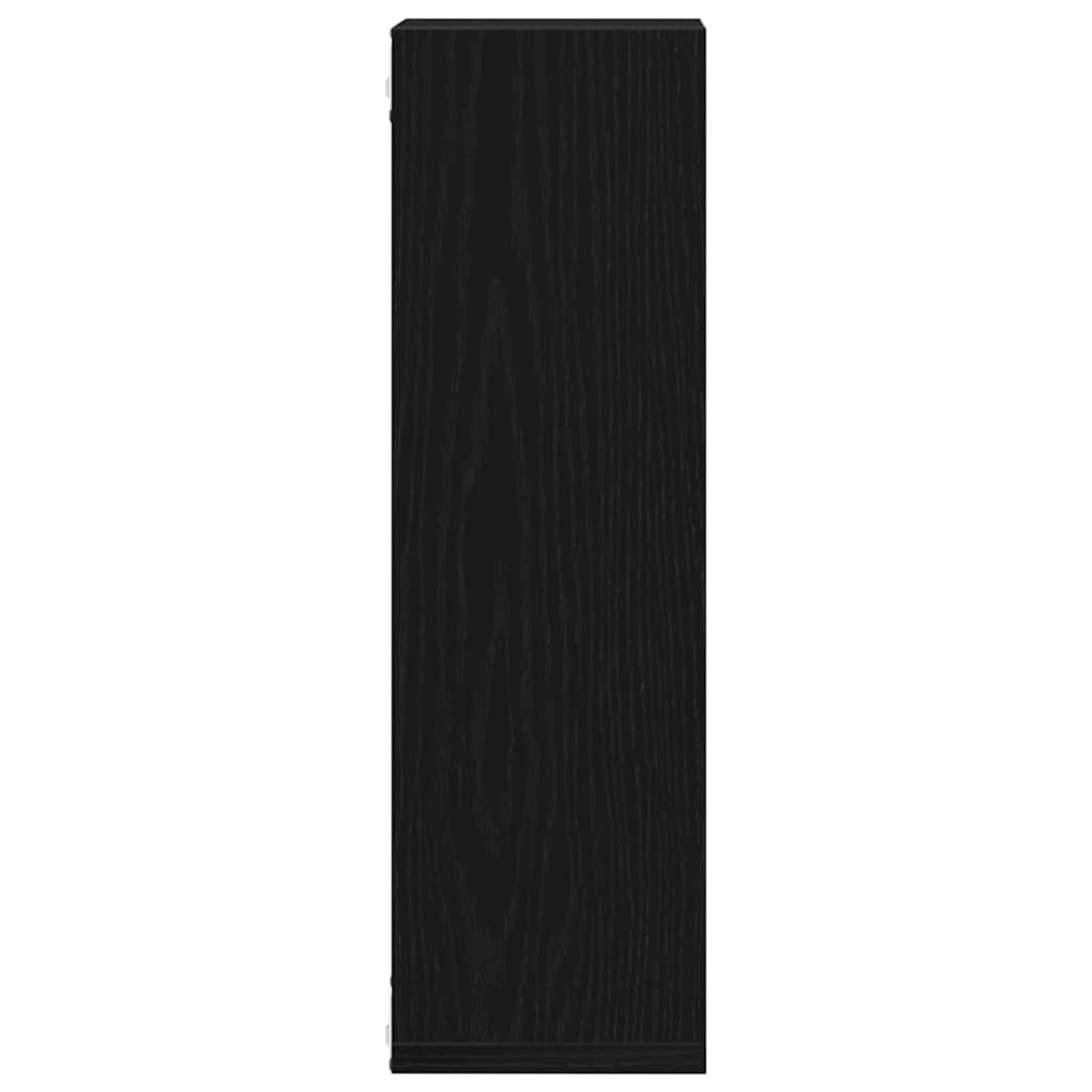 Wandregal mit Regal 2 pcs Schwarz Eichen-Optik 50 x 15 x 85 cm
