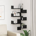 Wandregal 2 pcs Schwarz Eichen-Optik 40 x 40 x 49,5 cm