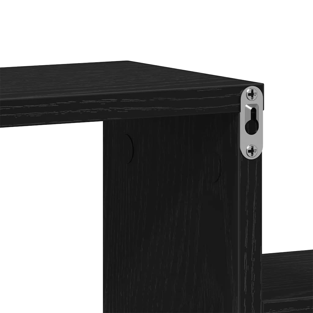 Wandregal Schwarz Eichen-Optik 80 x 15 x 78,5 cm Holzwerkstoff