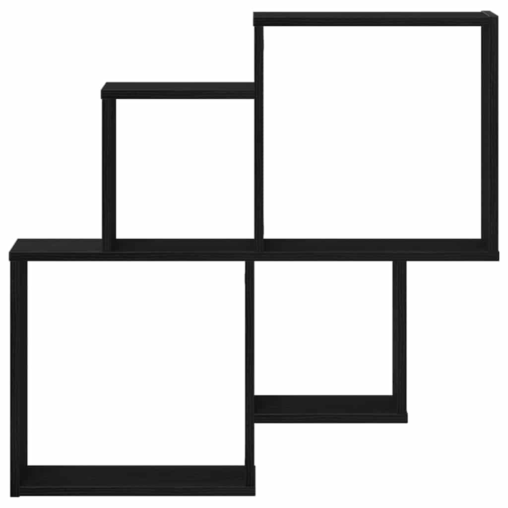 Wandregal Schwarz Eichen-Optik 80 x 15 x 78,5 cm Holzwerkstoff