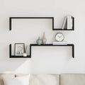 Wandregal mit Regal 2 pcs Schwarz Eichen-Optik 100 x 15 x 20 cm
