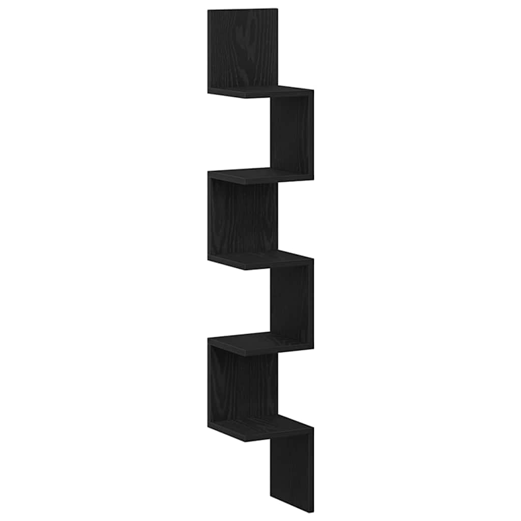 Eckregal Schwarz Eichen-Optik 20 x 20 x 127,5 cm Holzwerkstoff