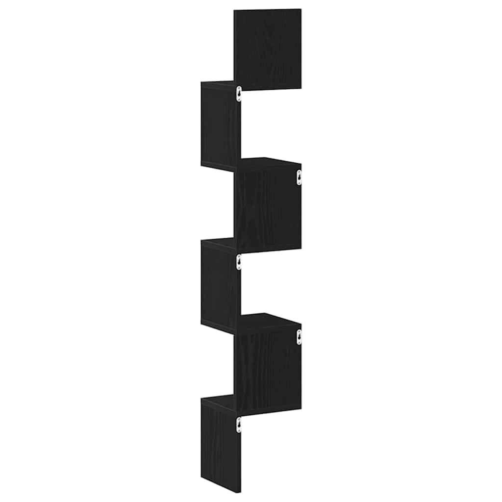 Eckregal Schwarz Eichen-Optik 20 x 20 x 127,5 cm Holzwerkstoff