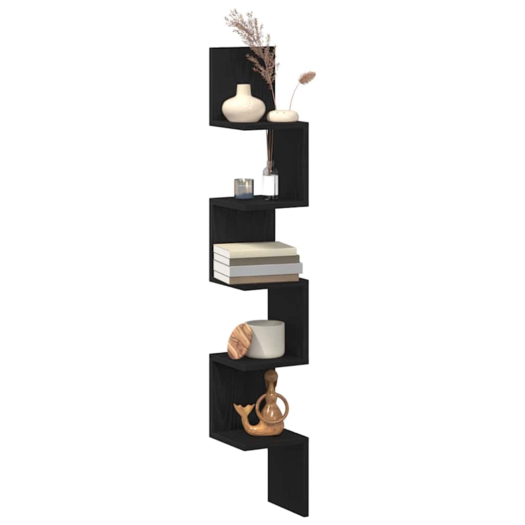 Eckregal Schwarz Eichen-Optik 20 x 20 x 127,5 cm Holzwerkstoff