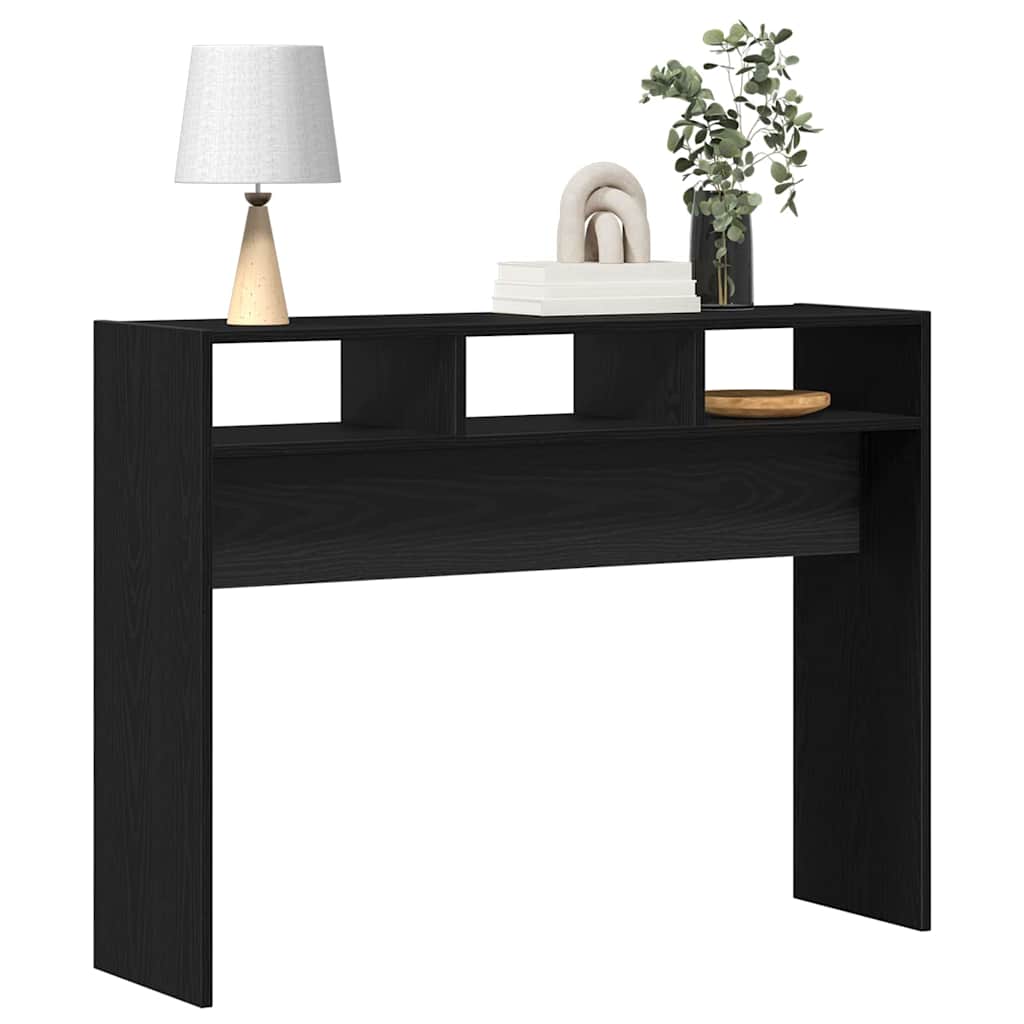Konsolentisch Schwarz Eichen-Optik 105 x 30 x 80 cm