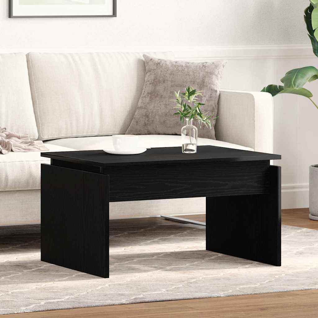 Couchtisch Schwarz Eichen-Optik 68 x 50 x 38 cm Holzwerkstoff
