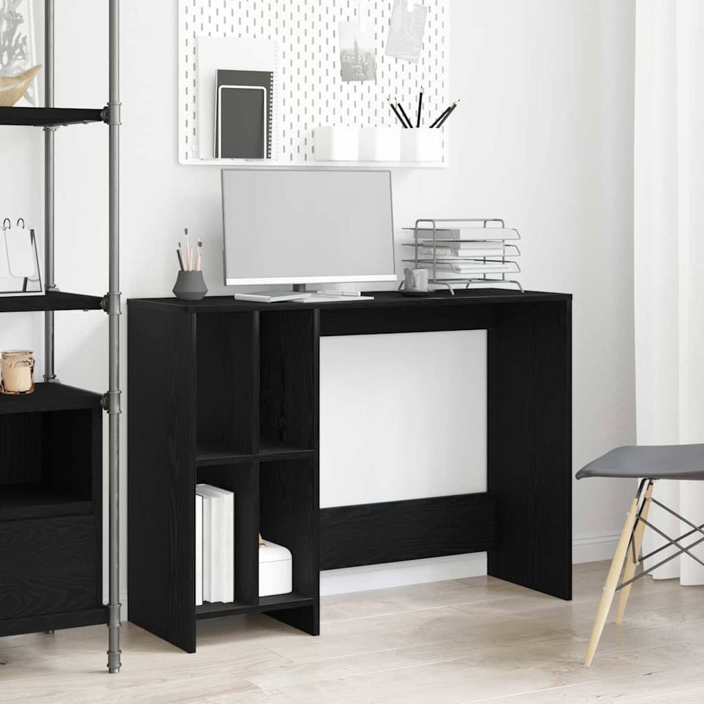 Schreibtisch mit Regal Schwarz Eichen-Optik 102,5 x 35 x 75 cm