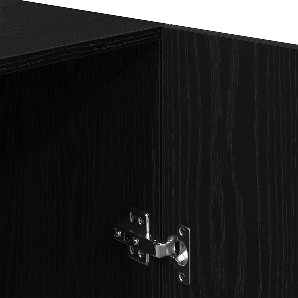 Waschmaschinen-Schrank Schwarz Eichen-Optik Holzwerkstoff