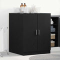 Waschmaschinen-Schrank Schwarz Eichen-Optik Holzwerkstoff