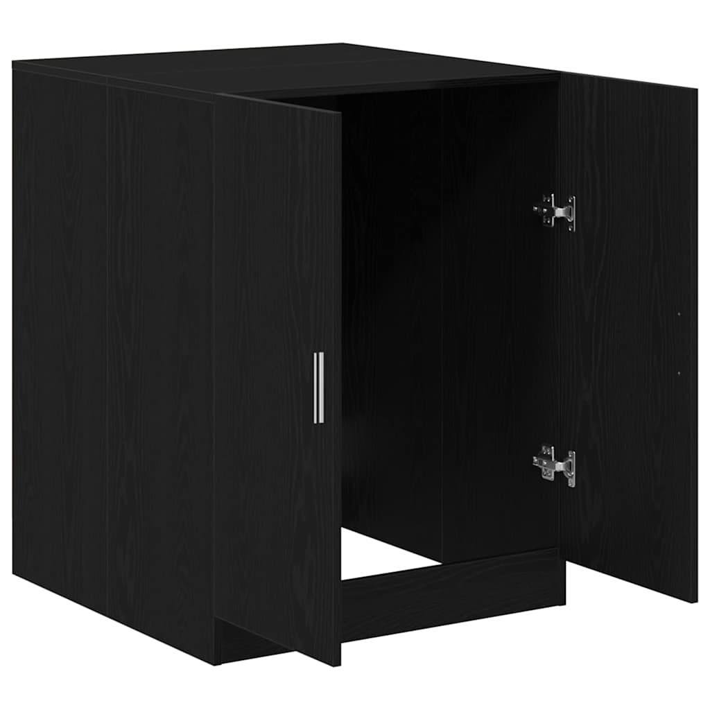 Waschmaschinen-Schrank Schwarz Eichen-Optik Holzwerkstoff