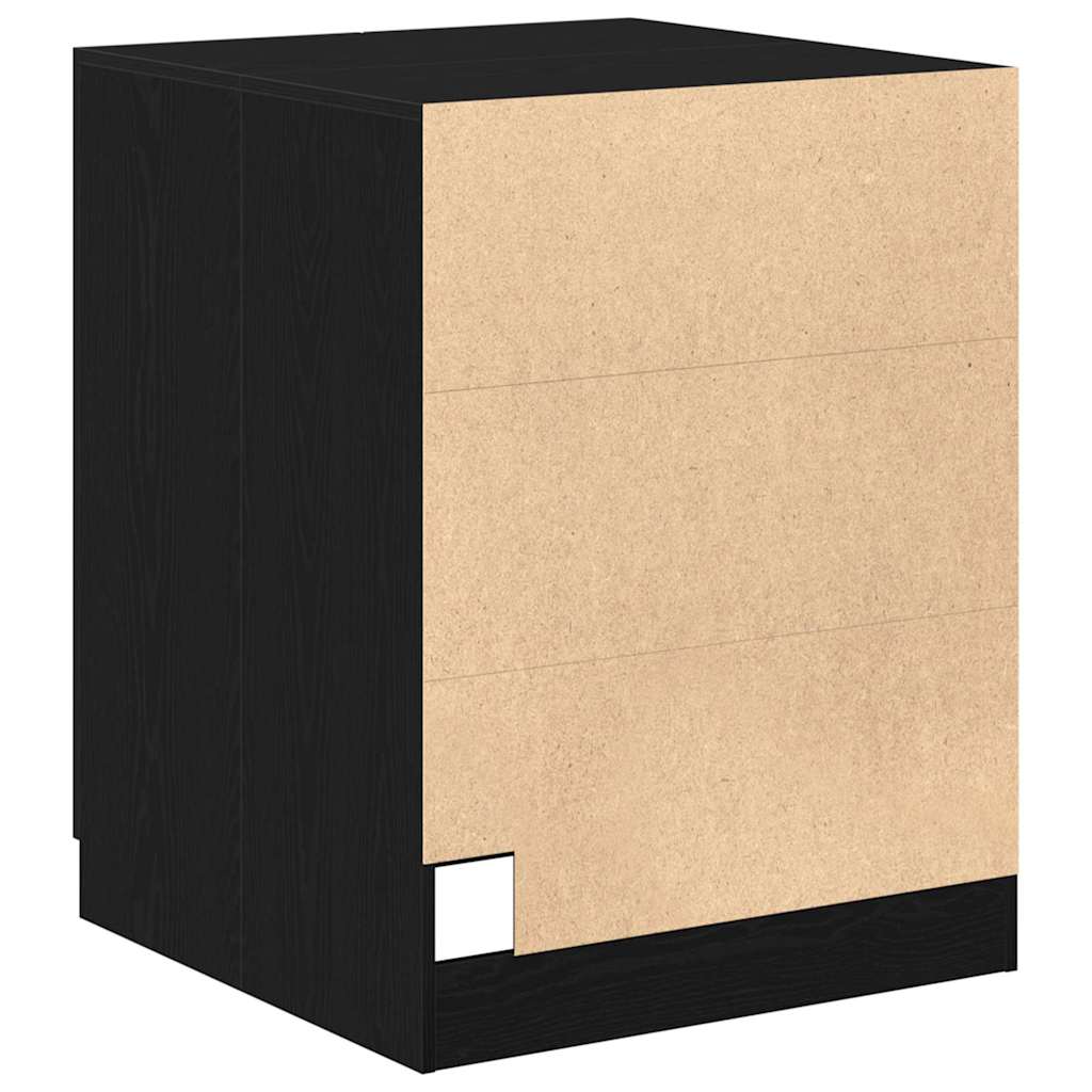 Waschmaschinen-Schrank Schwarz Eichen-Optik Holzwerkstoff