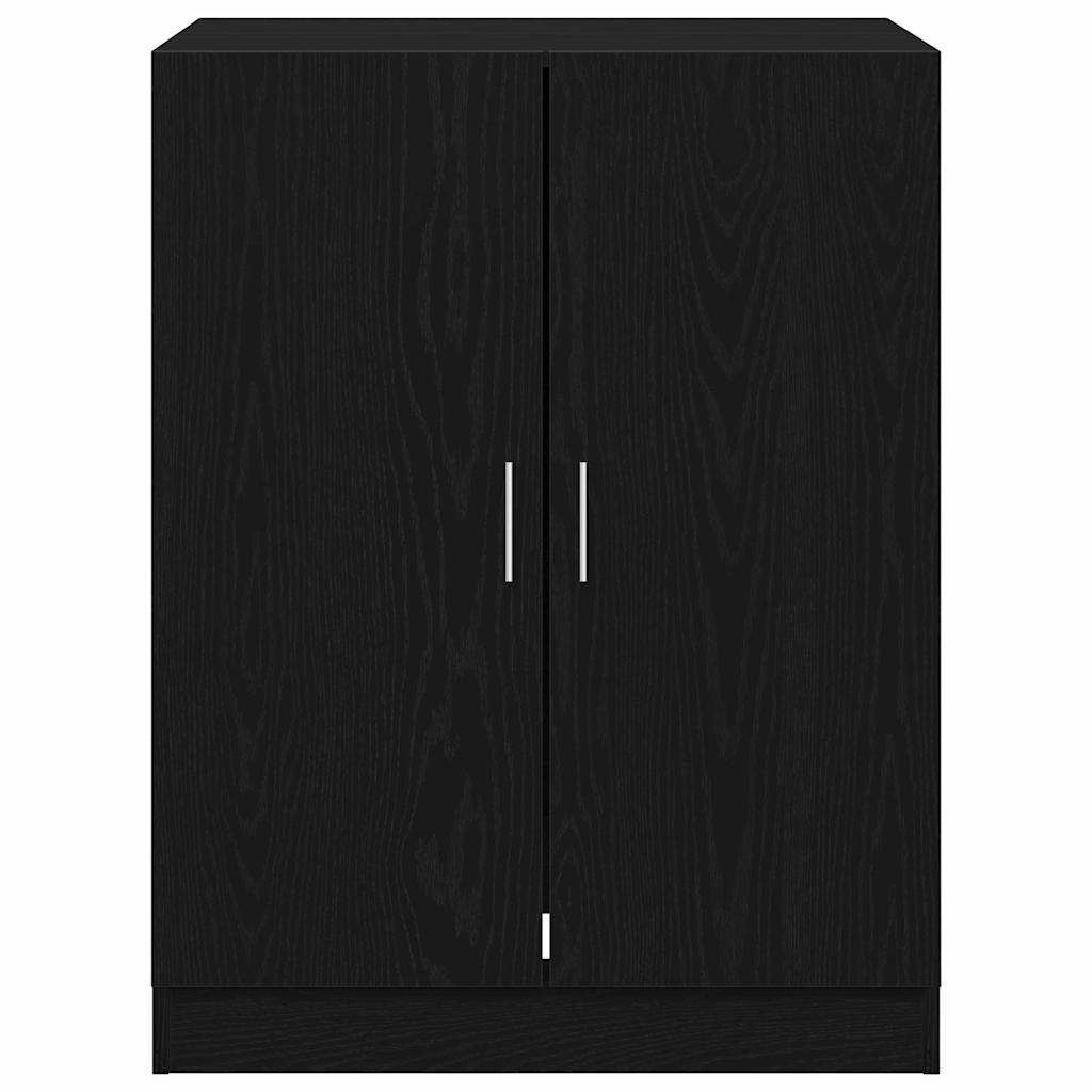Waschmaschinen-Schrank Schwarz Eichen-Optik Holzwerkstoff