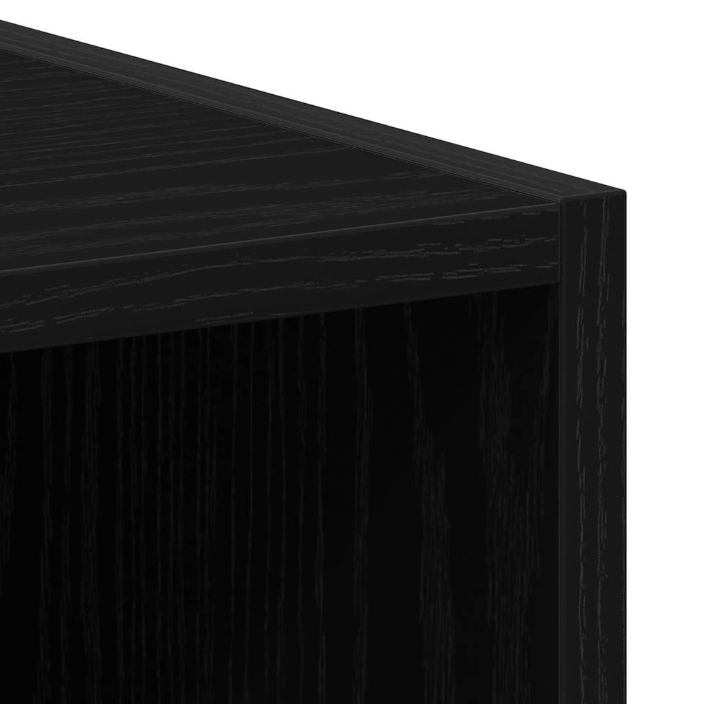 Waschmaschinen-Schrank Schwarz Eichen-Optik 64 x 24 x 190 cm