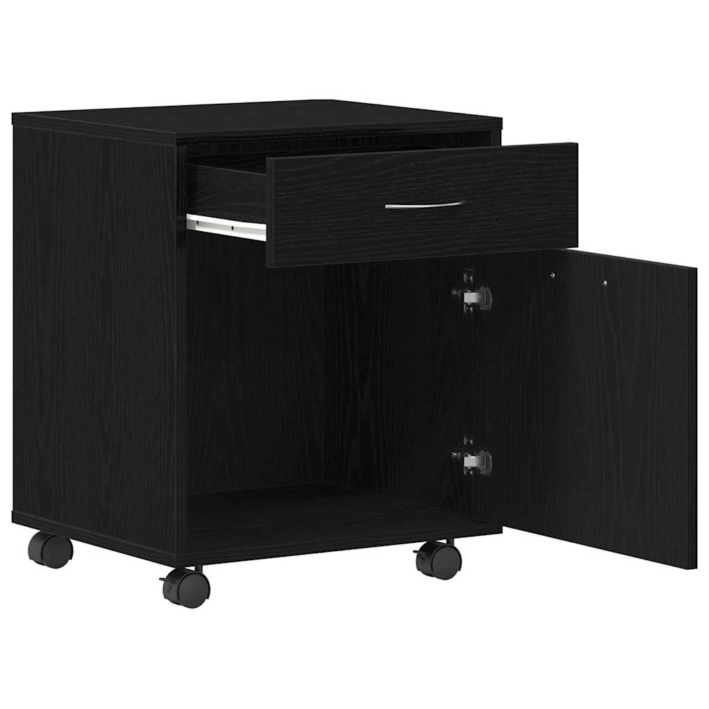 Rollschrank Schwarz Eichen-Optik 45 x 38 x 54 cm Holzwerkstoff