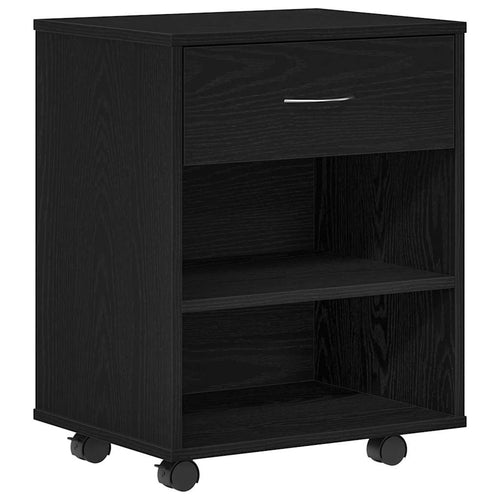 Aufbewahrungsschrank Schwarz Eichen-Optik 46 x 36 x 59 cm