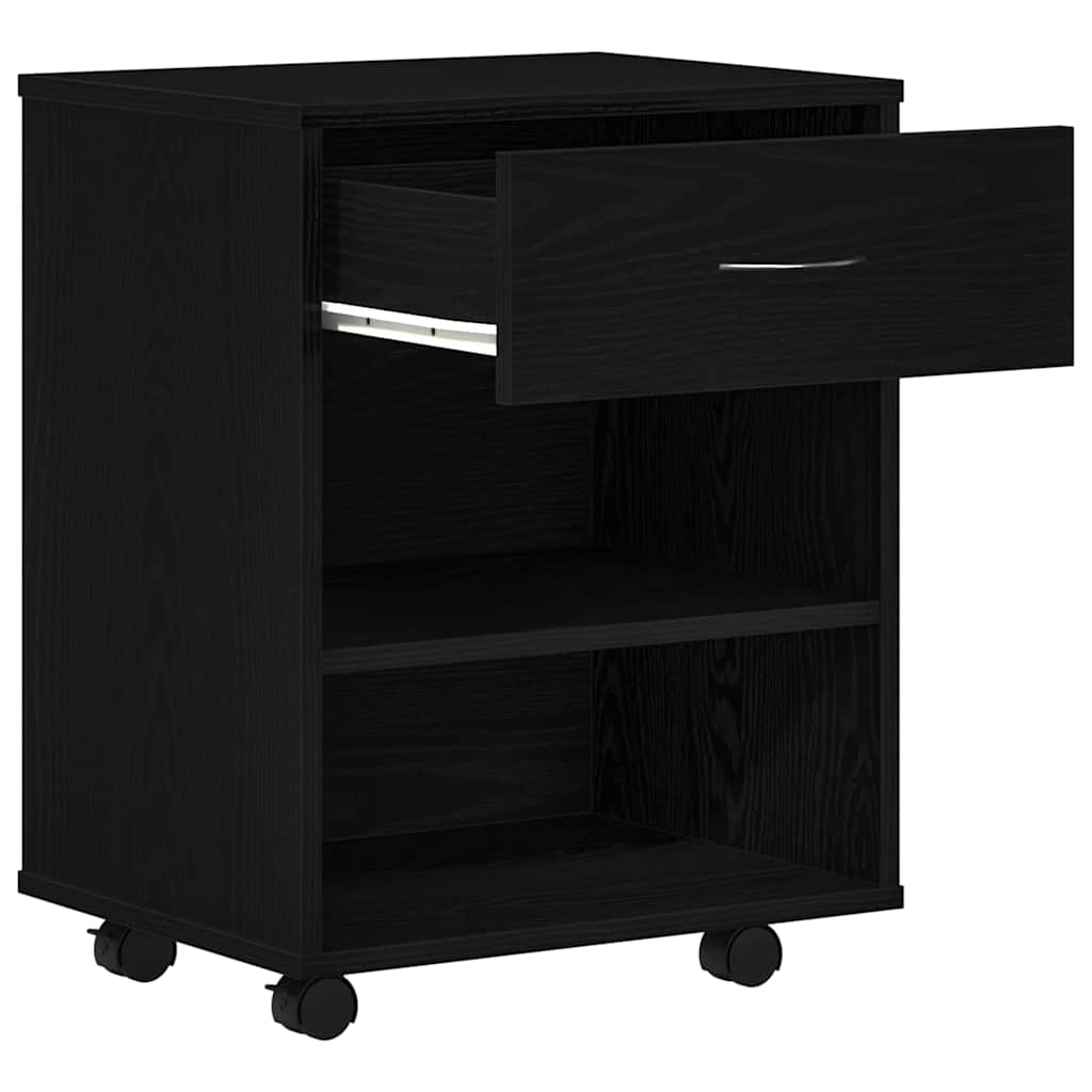 Aufbewahrungsschrank Schwarz Eichen-Optik 46 x 36 x 59 cm
