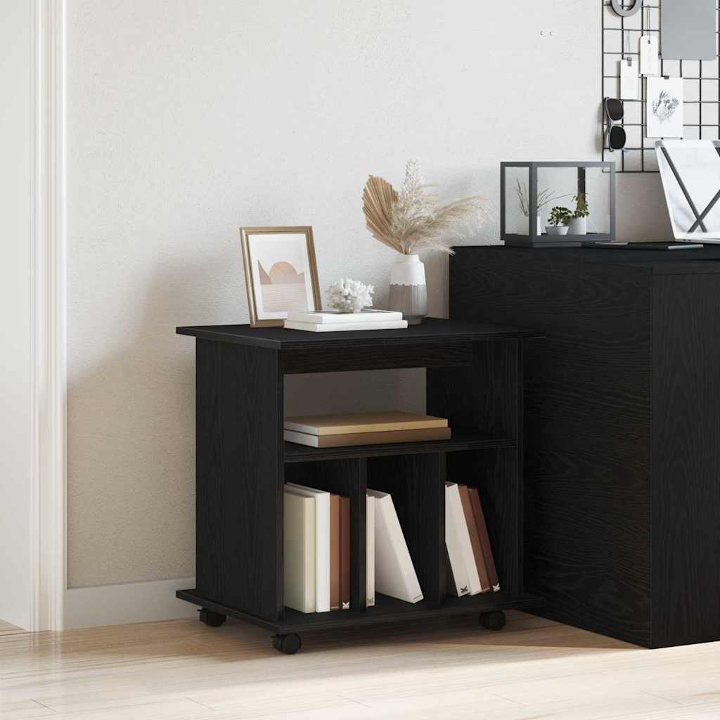 Rollschrank Schwarz Eichen-Optik 60 x 45 x 55 cm Holzwerkstoff