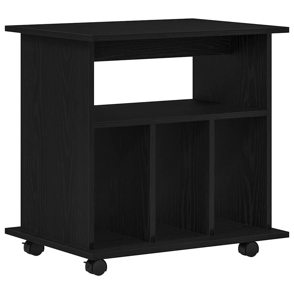 Rollschrank Schwarz Eichen-Optik 60 x 45 x 55 cm Holzwerkstoff