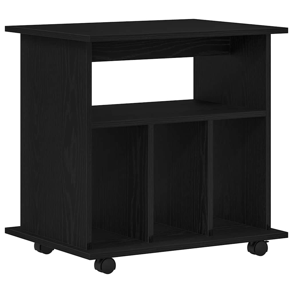 Rollschrank Schwarz Eichen-Optik 60 x 45 x 55 cm Holzwerkstoff