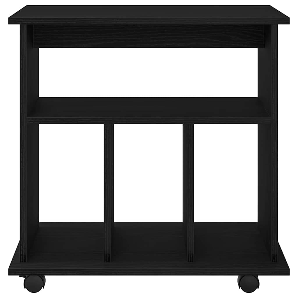 Rollschrank Schwarz Eichen-Optik 60 x 45 x 55 cm Holzwerkstoff