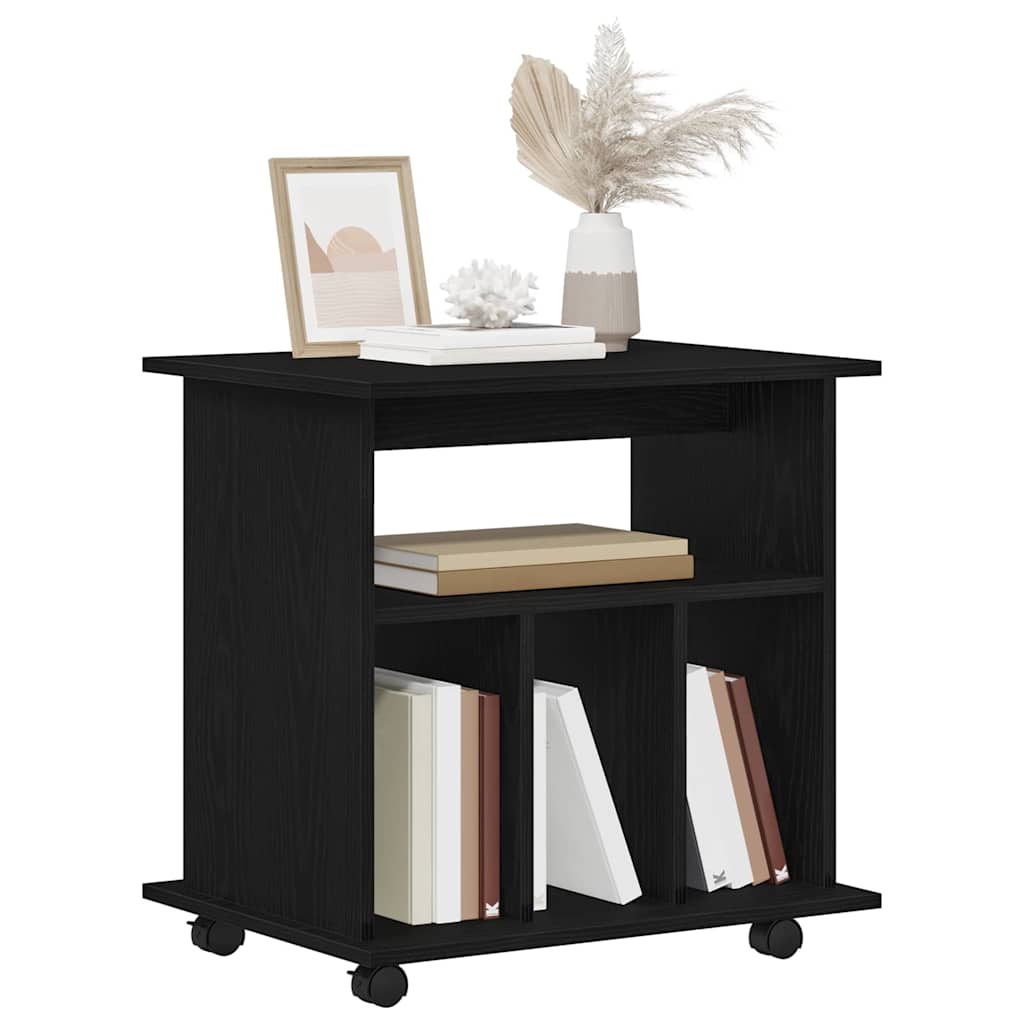 Rollschrank Schwarz Eichen-Optik 60 x 45 x 55 cm Holzwerkstoff