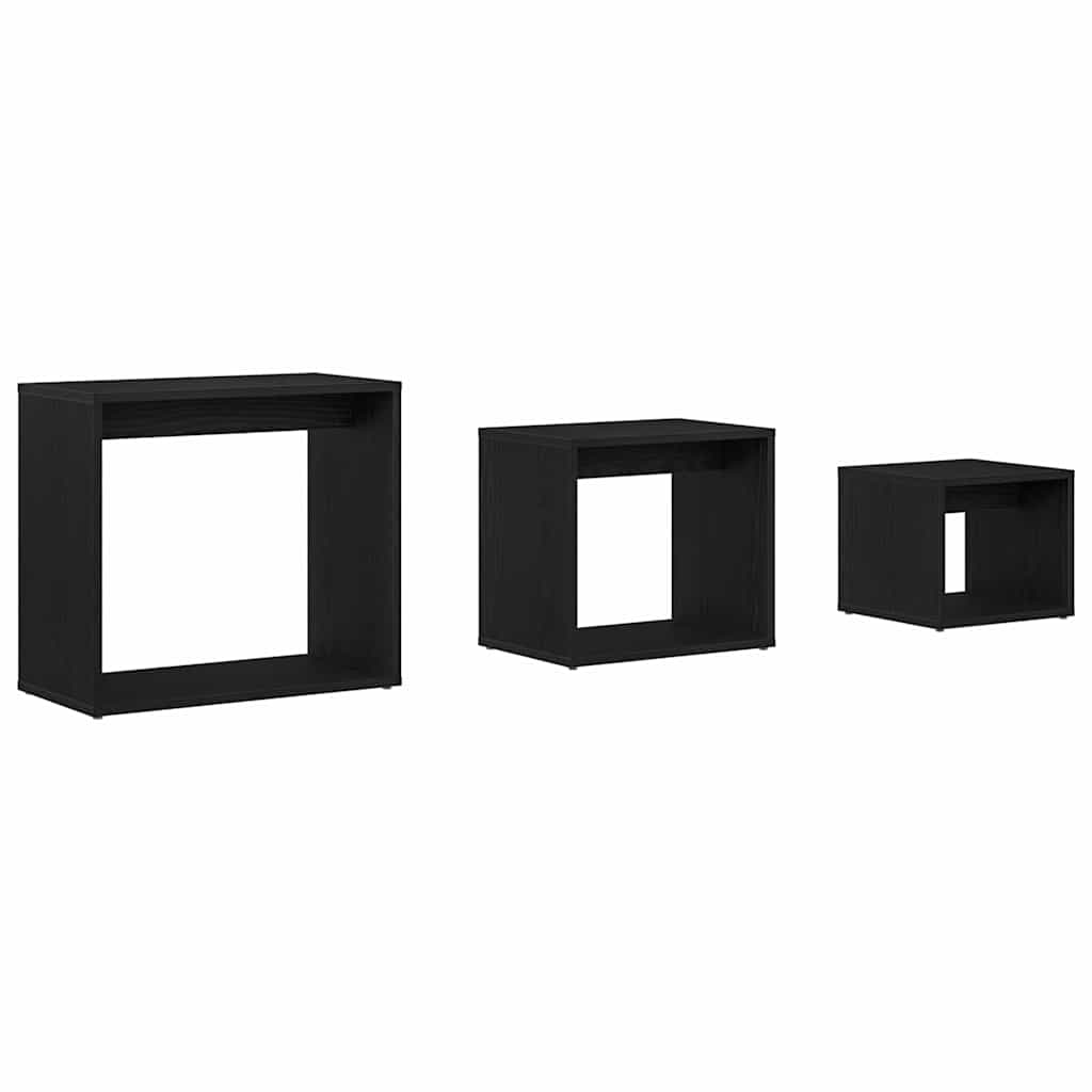 Nestingtisch 3 pcs Schwarz Eichen-Optik Holzwerkstoff
