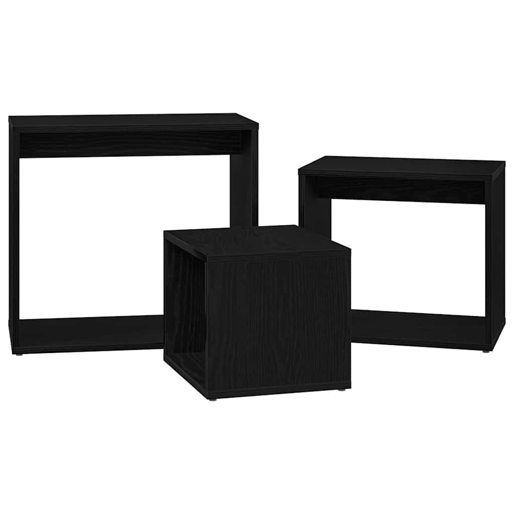 Nestingtisch 3 pcs Schwarz Eichen-Optik Holzwerkstoff