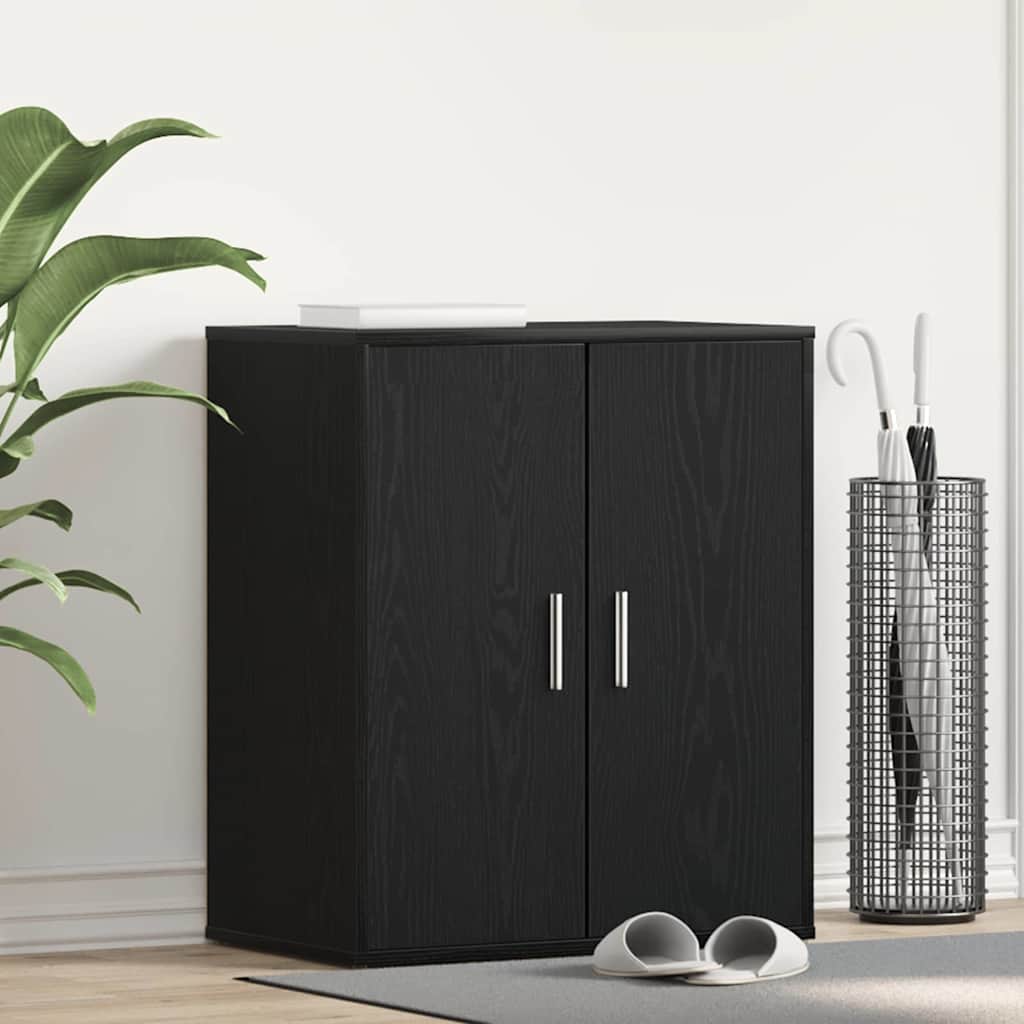Schuhschrank Schwarz Eichen-Optik 60 x 35 x 70 cm Holzwerkstoff