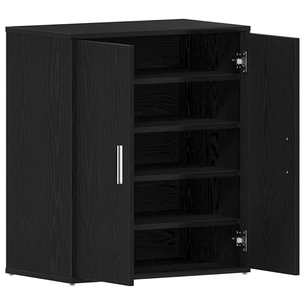 Schuhschrank Schwarz Eichen-Optik 60 x 35 x 70 cm Holzwerkstoff