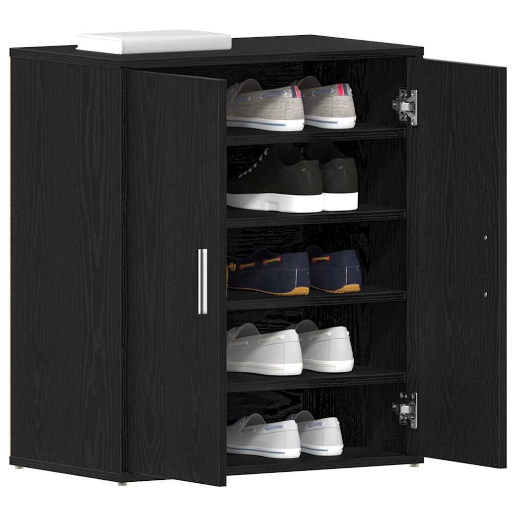 Schuhschrank Schwarz Eichen-Optik 60 x 35 x 70 cm Holzwerkstoff