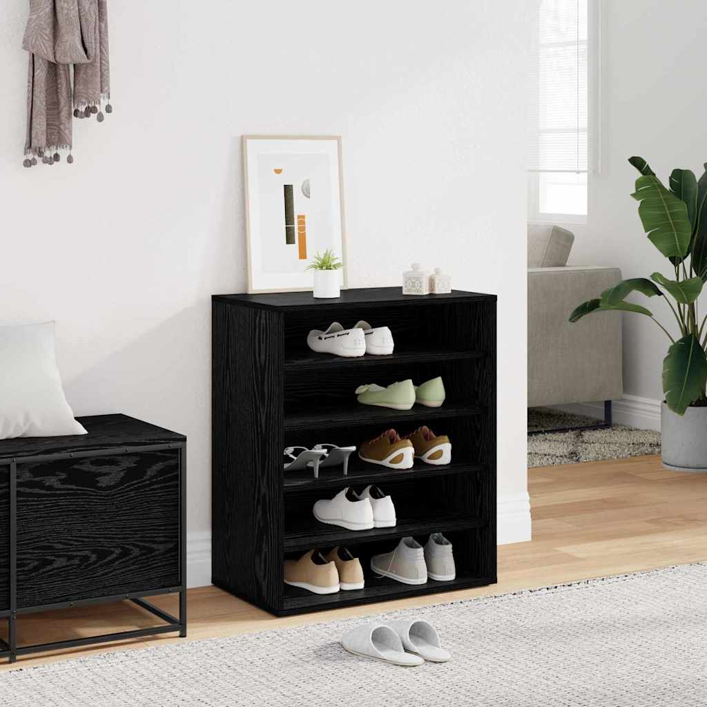 Schuhschrank Schwarz Eichen-Optik 60 x 35 x 70 cm Holzwerkstoff