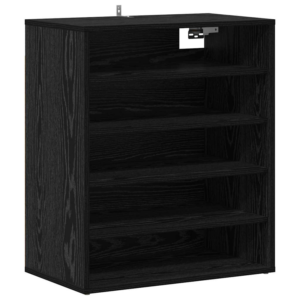 Schuhschrank Schwarz Eichen-Optik 60 x 35 x 70 cm Holzwerkstoff