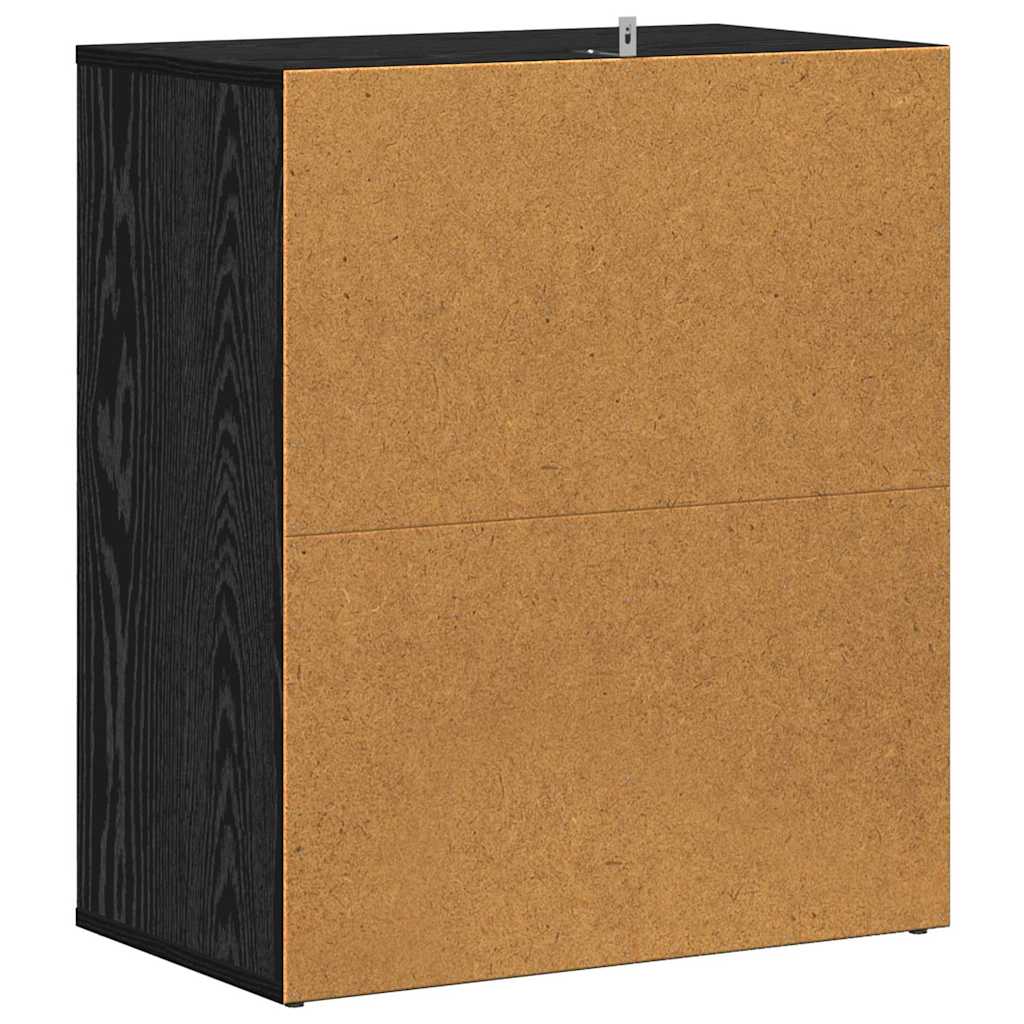 Schuhschrank Schwarz Eichen-Optik 60 x 35 x 70 cm Holzwerkstoff