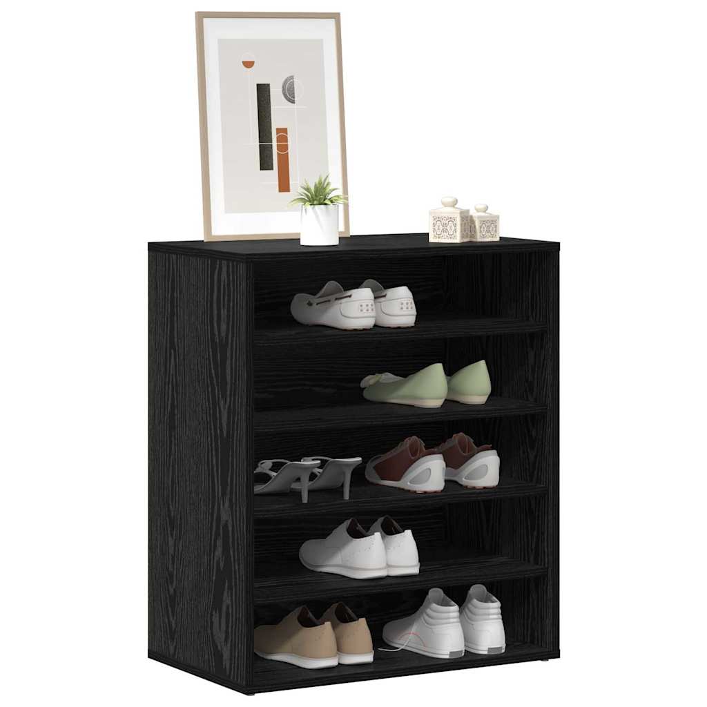 Schuhschrank Schwarz Eichen-Optik 60 x 35 x 70 cm Holzwerkstoff