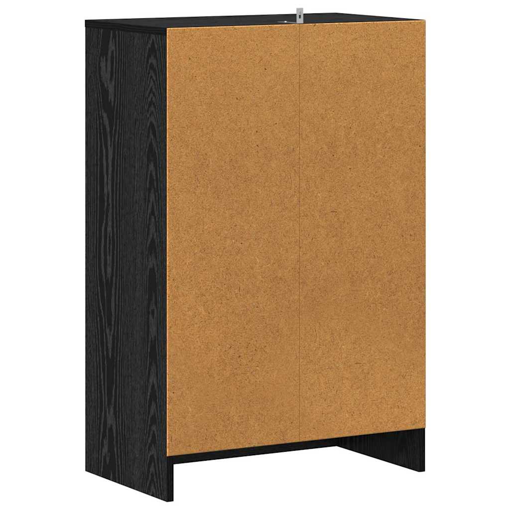 Schuhschrank Schwarz Eichen-Optik 60 x 35 x 92 cm Holzwerkstoff