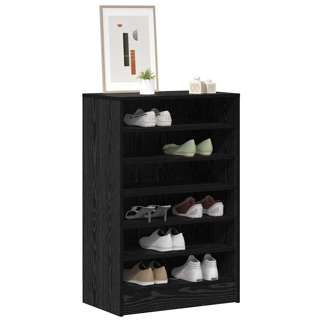 Schuhschrank Schwarz Eichen-Optik 60 x 35 x 92 cm Holzwerkstoff