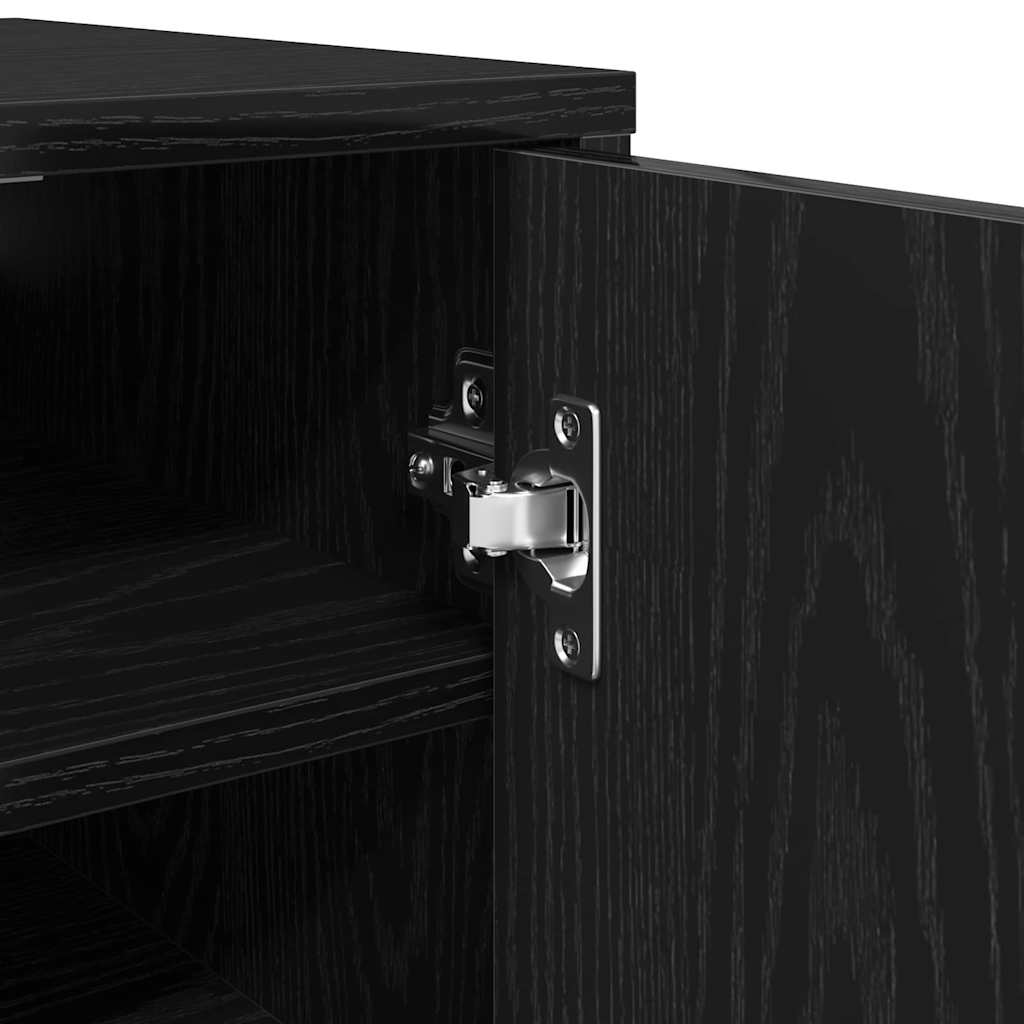 Schuhschrank Schwarz Eichen-Optik 32 x 35 x 92 cm Holzwerkstoff