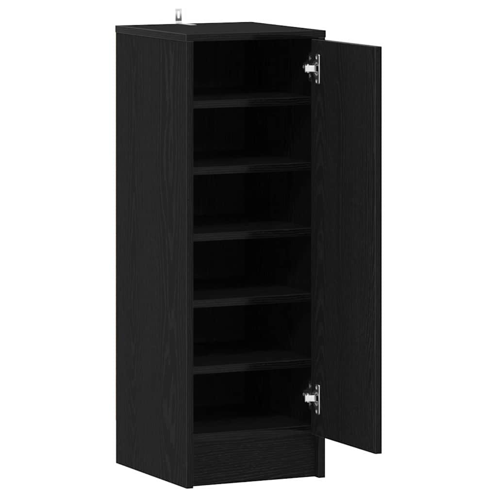 Schuhschrank Schwarz Eichen-Optik 32 x 35 x 92 cm Holzwerkstoff