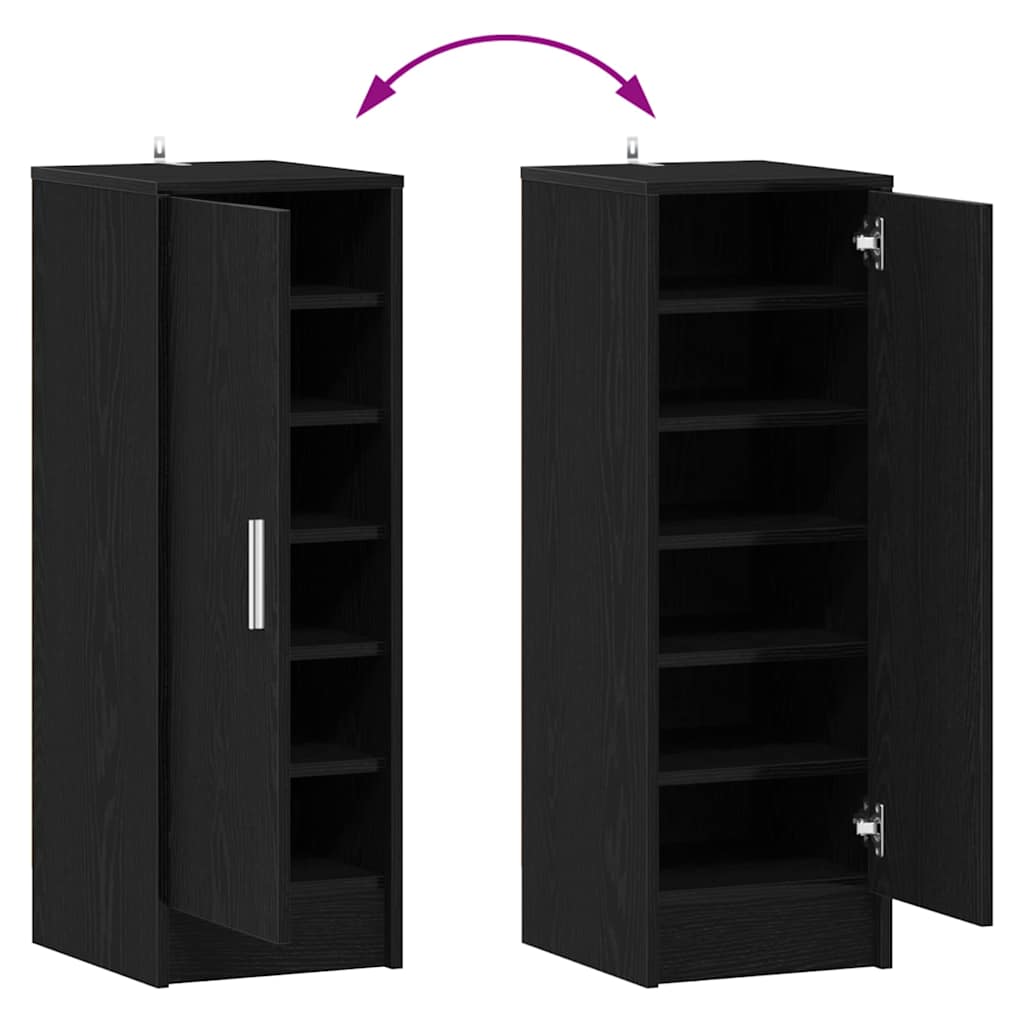 Schuhschrank Schwarz Eichen-Optik 32 x 35 x 92 cm Holzwerkstoff