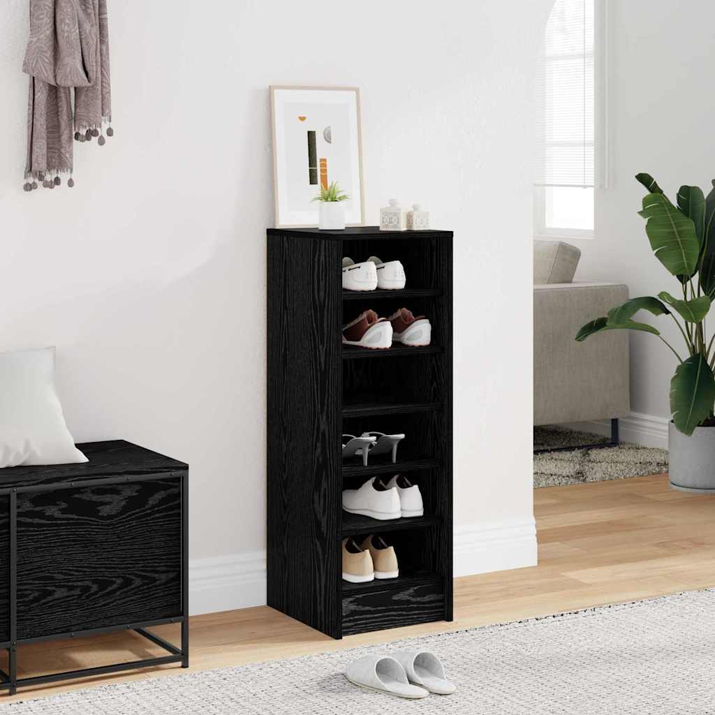 Schuhschrank Schwarz Eichen-Optik 32 x 35 x 90 cm Holzwerkstoff