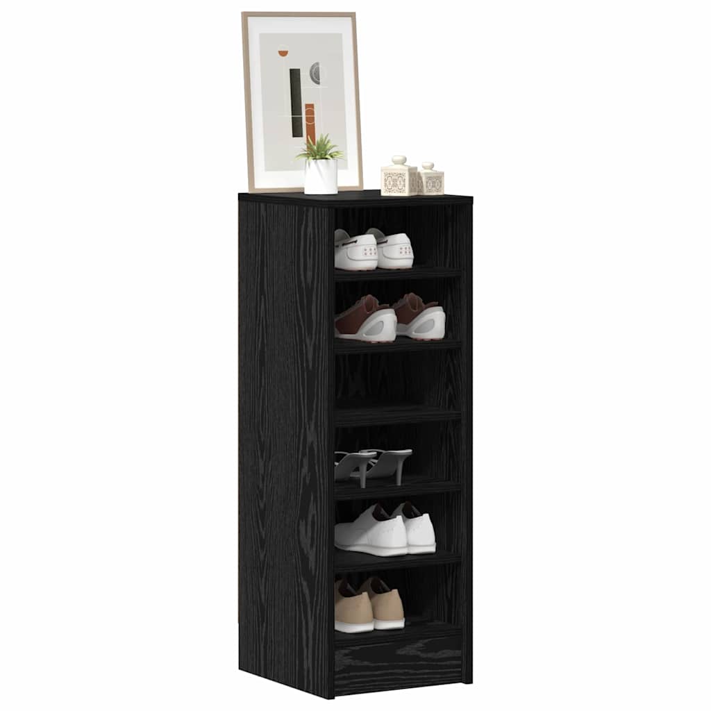 Schuhschrank Schwarz Eichen-Optik 32 x 35 x 90 cm Holzwerkstoff