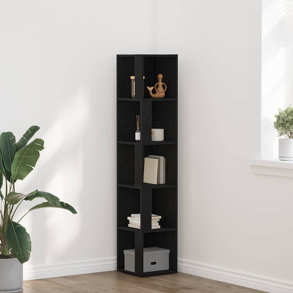 Eckregale Schwarz Eichen-Optik 33 x 33 x 164,5 cm Holzwerkstoff