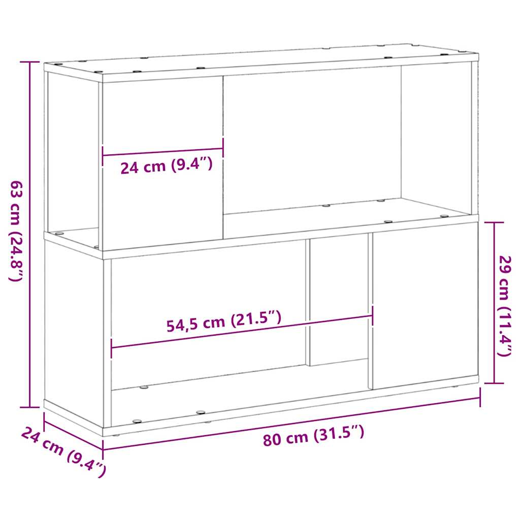 TV-Schrankset Wandmontiert Schwarz Eichen-Optik 80 x 24 x 63 cm