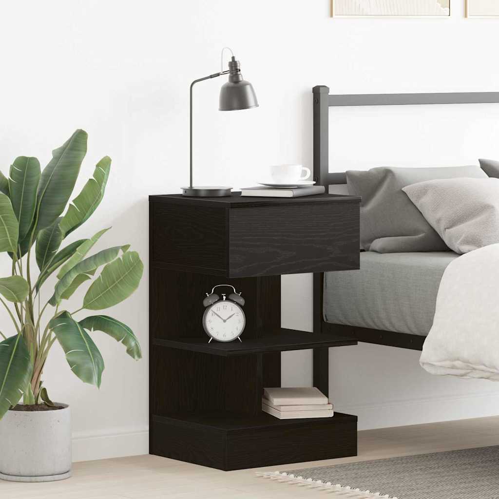 Nachttisch Schwarz Eichen-Optik 40 x 35 x 65 cm Holzwerkstoff