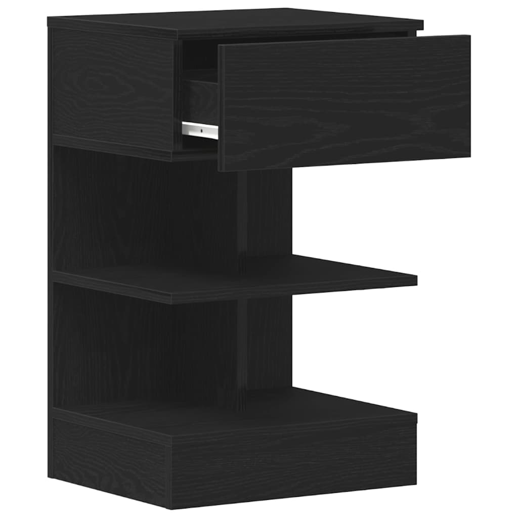 Nachttisch Schwarz Eichen-Optik 40 x 35 x 65 cm Holzwerkstoff