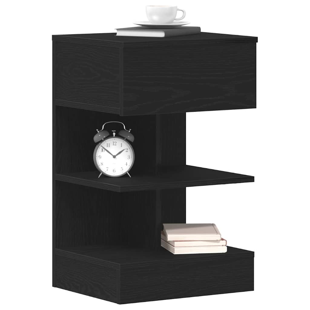 Nachttisch Schwarz Eichen-Optik 40 x 35 x 65 cm Holzwerkstoff